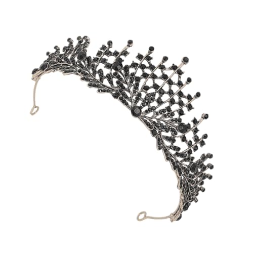HAMPPLIES Barocke Brautkrone Schwarz Vintage Alloy Hochzeit Tiara Stilvolle Retro Kopfbedeckung für Braut und Brautjungfern Eleganter Kopfschmuck für Hochzeits und Festtagsmode von HAMPPLIES