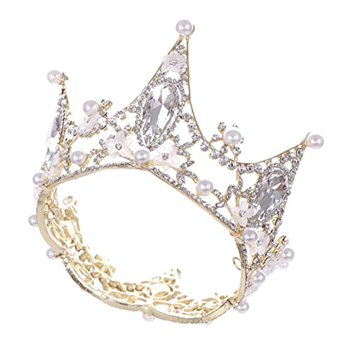 HAMPPLIES Barockstil Tiara Haarreif mit Perlen und funkelnden Steinen Funkelnde Brautkrone für Hochzeit Brautjungfer Festliche Anlässe Langlebige Legierung und Sichere Fassung HAMPPLIES Barockstil Tiara Haarreif mit Perlen und funkelnden Steinen Funkelnde Brautkrone für Hochzeit Brautjungfer Festliche Anlässe Langlebige Legierung und Sichere Fassung von HAMPPLIES