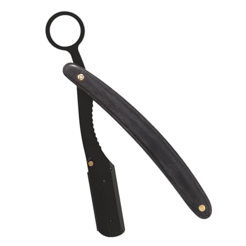 HAMPPLIES Bart Rasiermesser Manuell aus Edelstahl und Holz Stabiler Halter mit Ergonomischem Griff Präzise Rasur für Männer Klassisches Design Langlebig und Komfortabel für Tägliche von HAMPPLIES