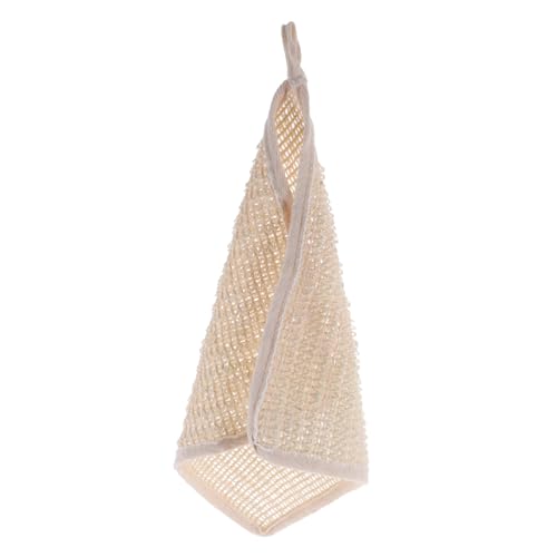 HAMPPLIES Baumwoll Leinen Körperpeeling Handtuch mit Rauer Textur Sanftes Peeling und Reichhaltiger Schaum Kurzbandiges Dusch Exfoliating Tuch für Gründliche Hautreinigung Rückenschonend von HAMPPLIES