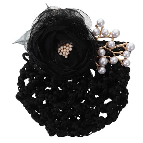 HAMPPLIES Blumen Haarnetz für Dutt Haarabdeckung mit Floralem Design Haaraccessoire für Teenager und Damen für und Freizeit Schwarz von HAMPPLIES