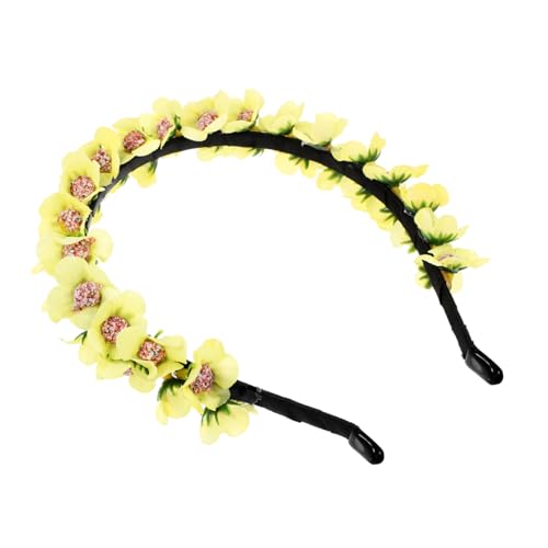 HAMPPLIES Blumenkranz Stirnband mit Zarten Stoffblüten Eleganter Kopfschmuck für Braut und Brautjungfern für Hochzeiten Strandpartys und Festliche Anlässe Angenehmer Haarreif für Langes von HAMPPLIES