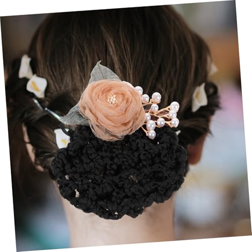 HAMPPLIES Blumiger Haarnetz Haarknotenabdeckung mit Clip für Damen Schlichtes Bequemes Haarnetz für Dutt Geeignet für Arbeit Hochzeit und Alltag Klassisches Design von HAMPPLIES