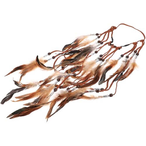 HAMPPLIES Stirnband Mit Federn Und Haarseil Für Damen Mädchen Festival Kopfschmuck Boho Haarband Feder Stirnband Für Partys Hochzeiten von HAMPPLIES