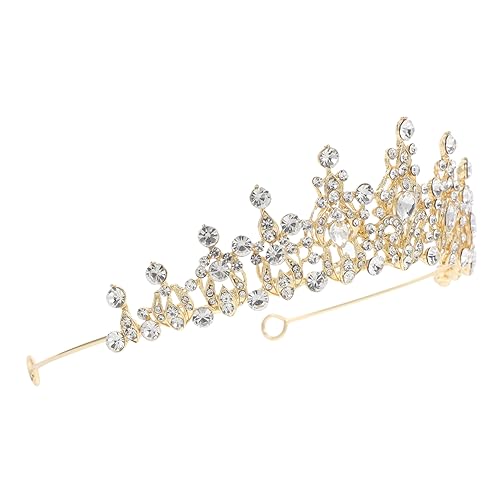 HAMPPLIES Braut Haarschmuck Strass Tiara Krone Stirnband Damen Eleganter Vintage Kopfschmuck für Hochzeit Party Geburtstag Festlichkeiten von HAMPPLIES