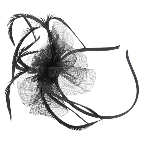 HAMPPLIES Braut Mesh Gauze Haarreif Elegant Party Kopfschmuck Hochzeits Accessoire Damen Stirnband Schwarz Für Ball Tanzfest von HAMPPLIES
