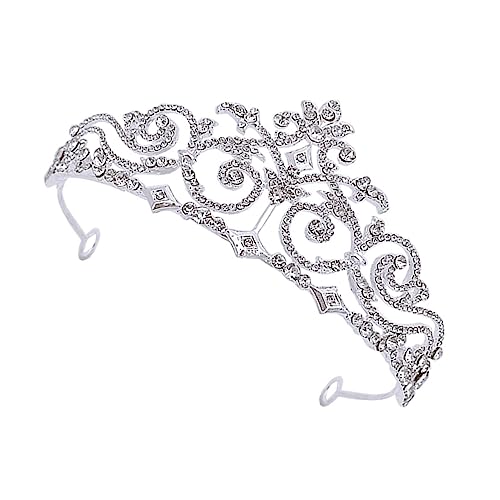 HAMPPLIES Braut Tiara Strasssteine Eleganter Haarschmuck Hochzeit Headpiece Damen Prinzessin Party Fest von HAMPPLIES