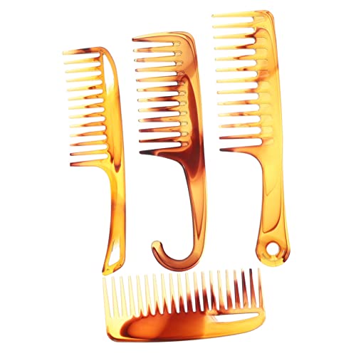 HAMPPLIES Breiter Kunststoff Haarkamm für Männer Sanftes Entwirren Ziepfrei Langlebig und Leicht für Haartypen Tragbar und Vielseitig für Nasse und Trockene Haare in Bernsteinfarben von HAMPPLIES