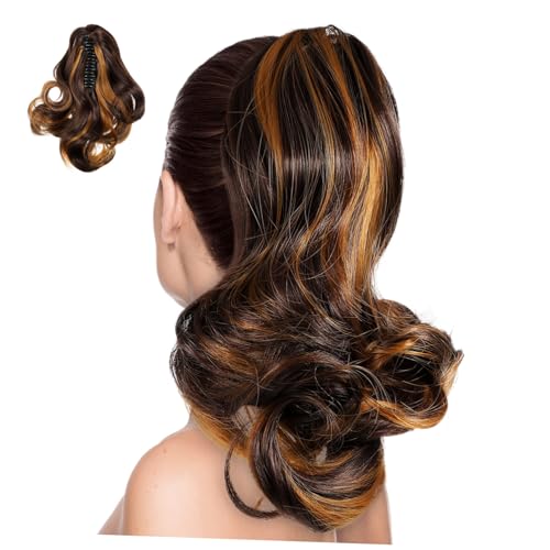 HAMPPLIES Clip In Ponytail Haarteil Lockige Haarverlängerung für Frauen Synthetische Pferdeschwanz haarspange Natürliche Locken Voluminöse Styling erweiterung für Alltag von HAMPPLIES