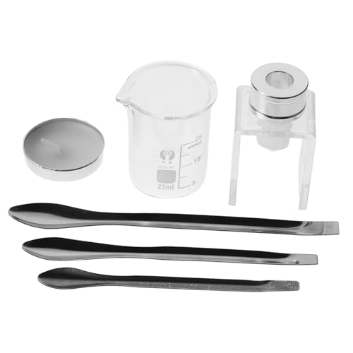 HAMPPLIES DIY Lippenstift Reparatur Teilig Silikonform Messbecher Wachs Löffel Kosmetik Werkzeug für Genaue Messung Sicher Plastik Silikon Kompatibel für Gebrochene Lippenstifte Zuhause von HAMPPLIES