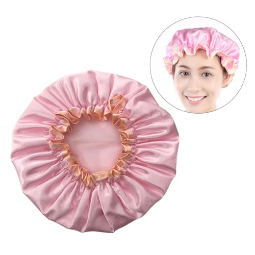 HAMPPLIES Damen Duschhaube Doppel Lagig mit Elastischem Wiederverwendbar Leicht und Kompakt Geeignet für Duschen Spa Kochen und Make Up Einheitsgröße für Kopfgrößen von HAMPPLIES