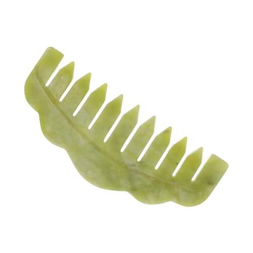 HAMPPLIES Damen Haarmassage Kamm aus Jade Handlich und Tragbar Statikfrei mit Glatten Zähnen Komfortabler Griff Geeignet für Haartypen Fördert Gesunde Kopfhaut und Gepflegtes Haar von HAMPPLIES