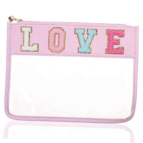 HAMPPLIES Damen Kosmetiktasche aus Wasserdichtem PVC Multifunktionale Reisetasche für Make Up Snacks und Zubehör für Reisen Büro und Freizeit Love von HAMPPLIES