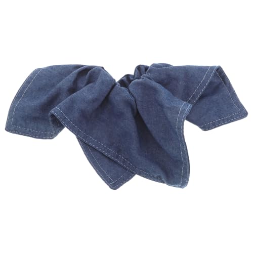 HAMPPLIES Denim Blau Haargummi Elastisch Quadratischer Stoff Haarschmuck für Dickes Lockiges Haar Haarfreundlich Vielseitig Damen Mädchen von HAMPPLIES
