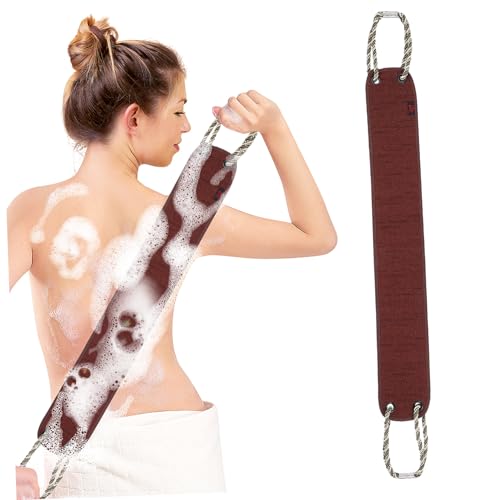 HAMPPLIES Doppelseitiger Peeling Rückenschrubber mit Ergonomischem Griff Kraftvoller Körperpeeling Waschlappen für Dusche Hautschonend Langlebig und Einfach zu Lagern für Männer und Frauen von HAMPPLIES