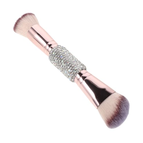 HAMPPLIES Dual-ended Make-up Pinsel mit Weichen Borsten und Strassgriff Foundation Puderpinsel für Contouring und Concealer Tragbares Beauty-tool für Empfindliche Haut von HAMPPLIES
