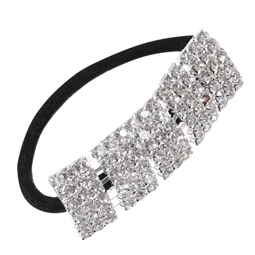 HAMPPLIES Elastisches Haargummi mit Strasssteinen Teiliges Dehnbarer Ponytail Holder für Mädchen Faltenfreie Glitzernde Haarbänder als Modische Haar und Armband Accessoires von HAMPPLIES