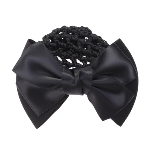 HAMPPLIES Elastisches Haarnetz mit Schleife Flexibler Haarnetz Bun für Damen Eleganter Haarschmuck für Büro Party und Alltag Schwarzes Mesh Haarband mit Haarknoten Netz von HAMPPLIES