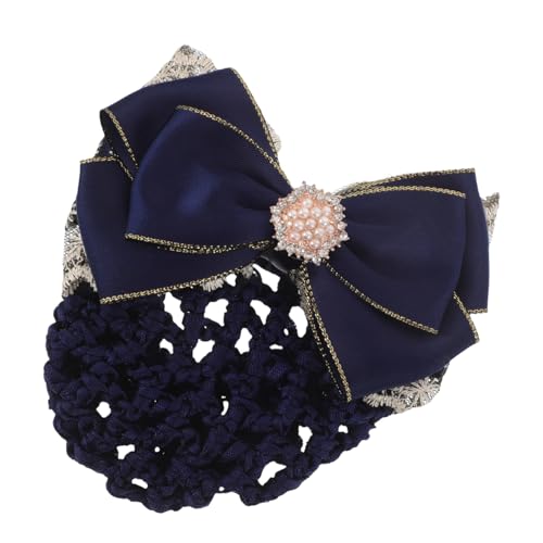 HAMPPLIES Elastisches Haarnetz mit Schleifen Atmungsaktive Dutt Abdeckung Sicherer Halt für Damen für Beruf Pflege Hotellerie Eleganter Haarschmuck Lemon Gelb mit Spitzenrand von HAMPPLIES