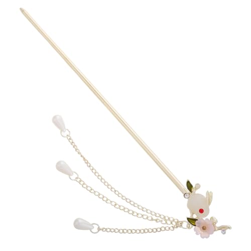 HAMPPLIES Eleganter Chinesischer Haarstab mit Süßem Hasen und Quasten Minimalistischer Vintage Haarschmuck für Damen Vielseitig Einsetzbar zu Hanfu Frisuren und Festlichen Anlässen von HAMPPLIES