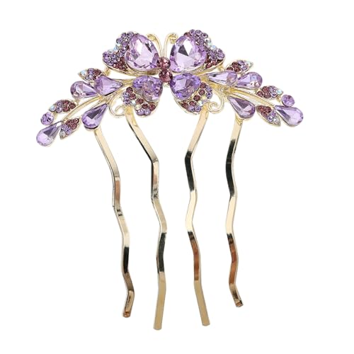 HAMPPLIES Eleganter Haarkamm mit Funkelnden Strasssteinen Vierzackiger Steckkamm für Stabilen Modischer Brautschmuck und Haarschmuck für Damen und Mädchen bei Hochzeiten und Besonderen von HAMPPLIES