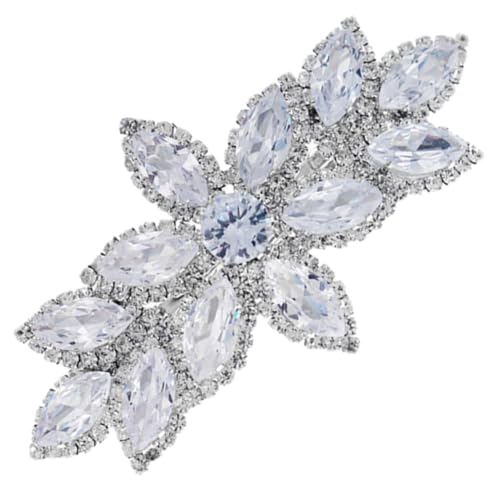 HAMPPLIES Eleganter Strass Haarklammer mit Funkelnden Kristallen Modischer Hochzeitshaarschmuck für Damen und Brautjungfern Vielseitig für Festlichkeiten Party und Alltag Silberfarbene von HAMPPLIES