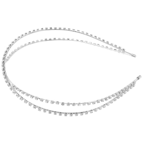 HAMPPLIES Elegantes Strass Haarband Damen Leichtes Komfortables Braut Tiara Stirnband mit Funkelnden Kristallen Vielseitiger Haarschmuck für Hochzeit Party und Alltag Silbernes Design von HAMPPLIES