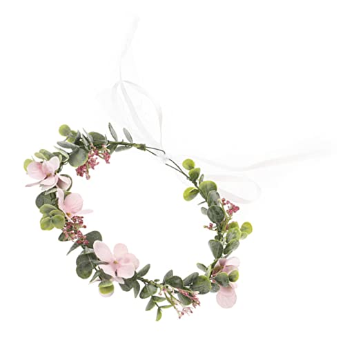 HAMPPLIES Eukalyptus Blumenkranz Haarschmuck für Damen Dekorativer Braut Haarreif mit Flockenblüten für Hochzeiten Partys und Fotoshootings von HAMPPLIES