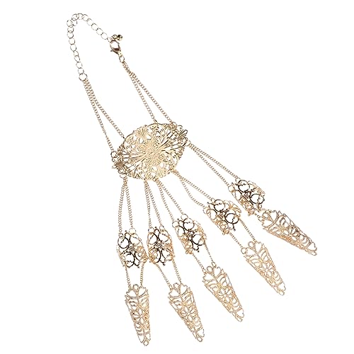 HAMPPLIES Finger Hand Kette aus Schmuck für Mädchen Verstellbare Punk Claw Armkette für Tanzaufführungen Besondere Anlässe Gold Perfektes für Geburtstage Feiertage von HAMPPLIES
