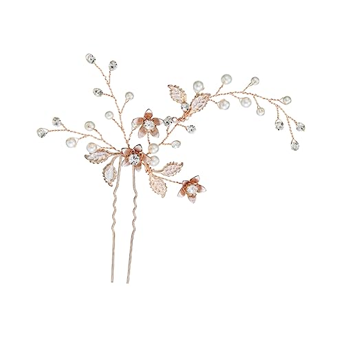 HAMPPLIES Förmige Braut Haarnadel mit Vintage Perlenblumen Chinesischer Antiker Stil Haarstab Eleganter Brautschmuck für Hochzeiten Parties Festliche Anlässe Handgefertigtes Accessoire von HAMPPLIES