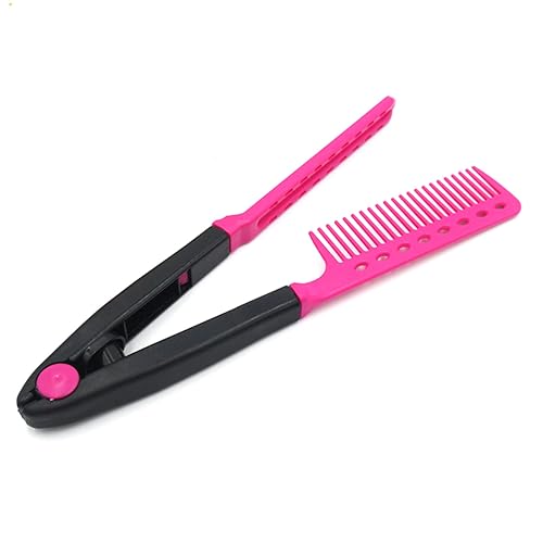 HAMPPLIES Förmiger Falt Haarkamm Professionelles Styling Tool für Haarschnitt und Glätten Tragbar Minimiert Haarbruch für Damen und Herren Rot von HAMPPLIES