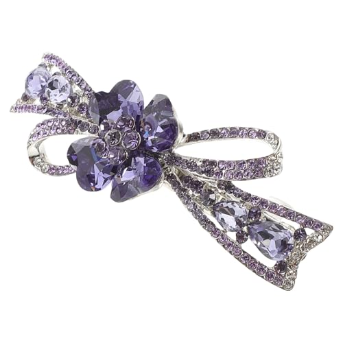 HAMPPLIES Französische Haarspange mit Kristallblumen Strasssteinen Schonend Glatte Oberfläche Modischer Haarschmuck für Damen Geeignet für Dickes Dünnes Glattes oder Lockiges Haar Braut von HAMPPLIES