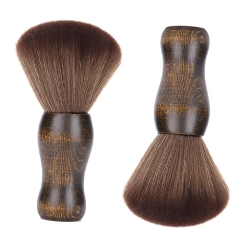 HAMPPLIES Friseurbürste mit Holzgriff Weiche Fasern Haarschnitt reinigungsbürste Kompakt Tragbar für Herren Damen Salon Styling und Haarstyling von HAMPPLIES