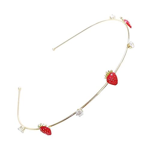 HAMPPLIES Frucht Stirnband mit Erdbeer Design und Strass Applikationen Haaraccessoire für Damen für Partys und Alltag Leicht Hochwertigem Legierungsmaterial Gefertigt von HAMPPLIES