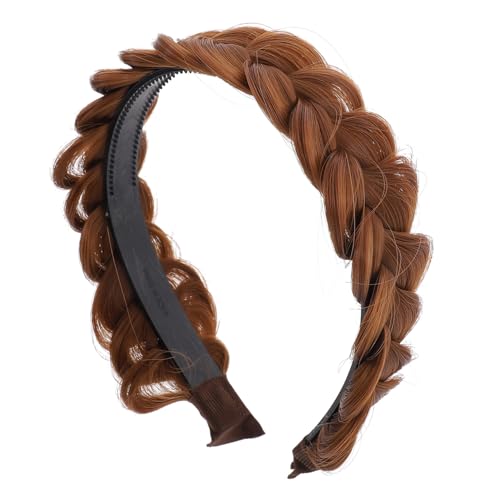 HAMPPLIES Geflochtener Haarreif Damen Rutschfester Stirnband mit Natürlichem Zopfdesign Verstellbar Geeignet für Lockiges und Glattes Haar Modisches Haaraccessoire für Alltag Sport und von HAMPPLIES