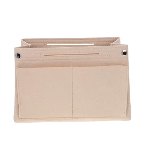 HAMPPLIES Geldbörsen-Organizer-einsätze Doppellagige Kosmetiktasche Für Damen Große Kapazität Reisetasche Mit Druckknopf Kosmetik-Organizer Aus Weichem Filzmaterial Mehrfarbige Taschen von HAMPPLIES