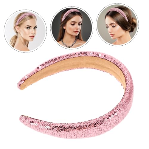 HAMPPLIES Glitzer Pailletten Haarband Damen Breit Gepolstert Modisch Schillernd Vielseitig Passend für Haartypen Trendiges Haarschmuck Mädchen Frisuren von HAMPPLIES