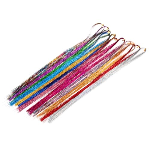 HAMPPLIES Glitzer haarlametta Farben mit Rundhaken und Ring Farbige Haarverlängerungen für Frauen Party accessoire Einfach Anzubringen Buntes Haarlametta für Cosplay und Alltag HAMPPLIES Glitzer haarlametta Farben mit Rundhaken und Ring Farbige Haarverlängerungen für Frauen Party accessoire Einfach Anzubringen Buntes Haarlametta für Cosplay und Alltag von HAMPPLIES