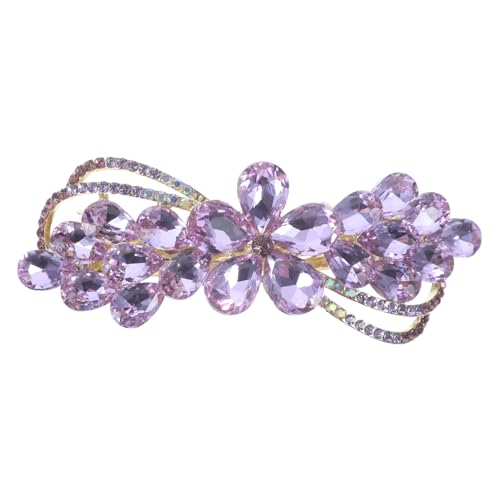 HAMPPLIES Große Elastische Haarklammer für Damen mit Funkelnden Strasssteinen Stilvolle Haarspange mit Federverschluss Vielseitiges Haarschmuck accessoire für Alltag und Festliche Frisuren von HAMPPLIES