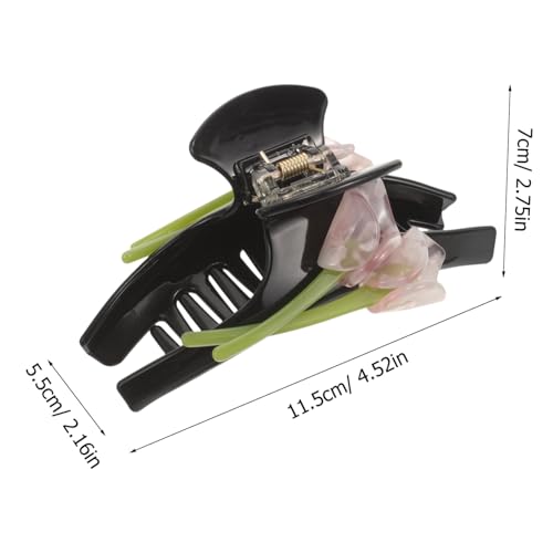 HAMPPLIES Große Haarklammer Blumen design Dekorative Acetat Haarspange für Damen Stabiler Schmerzfreier Haarklammer mit Doppeltem Blütenmuster Geeignet für Alltag Party Hochzeit und von HAMPPLIES