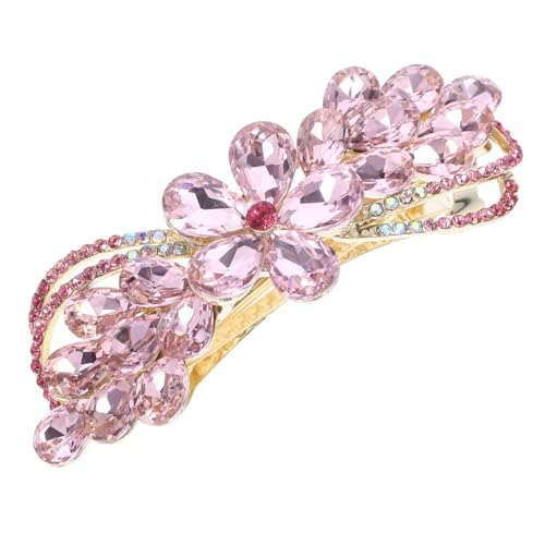 HAMPPLIES Große Haarklammer mit Strasssteinen Federlose Haarspange für Frauen Vielseitiges Haaraccessoire für Hochzeit Party und Alltag Robust und Einfach zu Verwenden von HAMPPLIES