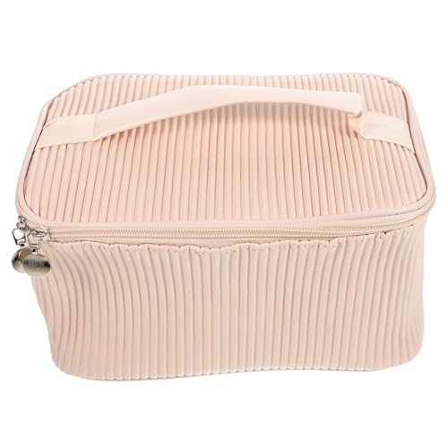 HAMPPLIES Große Pu Leder Kosmetiktasche mit Doppelter Kapazität Multifunktionaler Reise kulturbeutel für Damen Leichter Make up Organizer und Toilettenartikel Aufbewahrungstasche Tragbar von HAMPPLIES