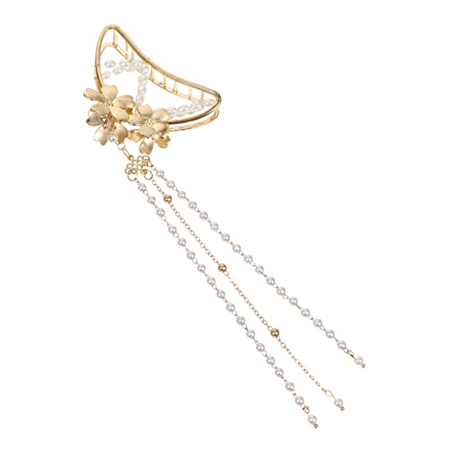 HAMPPLIES Große Schmetterling Haarklammer Damen Metall Haarspange mit Perlen und Quasten Praktische Haarkralle für Besondere Anlässe Langlebiges Legierungshaar Accessoire von HAMPPLIES