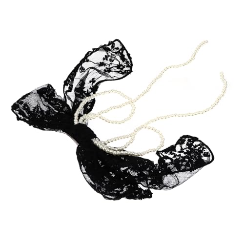 HAMPPLIES Große Spitzen Haarspange mit Schleifen Design Stilvolle Haarklammer für Damen und Mädchen Party und Alltagsdekoration Eleganter Haarschmuck in Schwarz Vielseitiger Haarklammer von HAMPPLIES