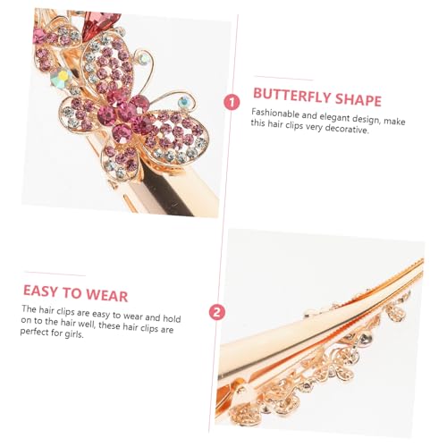 HAMPPLIES Große Strass Haarklammer für Dickes Haar Robuster Butterfly Clip Glänzende Damen Haarspange Elegantes Styling Zubehör für Alltag und Party von HAMPPLIES