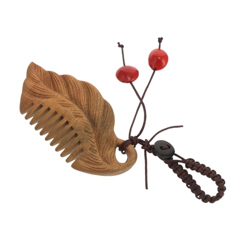 HAMPPLIES Grüner Sandelholz Mini Holzkamm Schlüsselanhänger mit Kopfhautmassagefunktion Kleine Haarbürste und Geschenkidee für Frauen Herren Frisöre Vielseitiges Accessoire und von HAMPPLIES