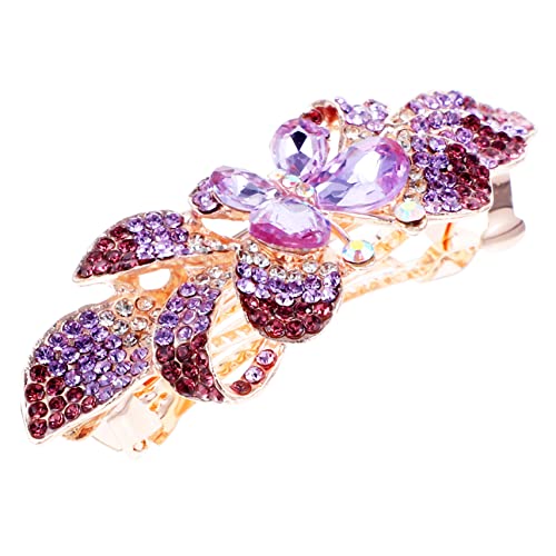 HAMPPLIES Strass Haarspange für Damen Große Haarspange mit Strasssteinen Dekorative Haarklammer aus Metall für Dickes Haar Eleganter Haarschmuck für Festliche Anlässe von HAMPPLIES