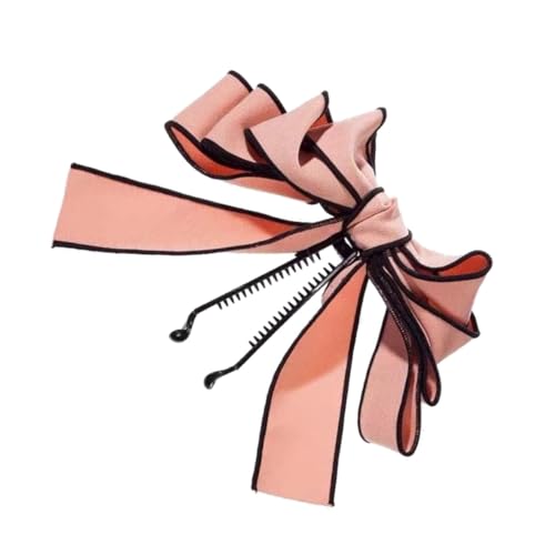 HAMPPLIES Haarklammer Bananenclip mit Schleifenmotiv Robuste Ponytail Spange für Frauen Haarschonend und Formstabil Einfacher Ziehen für Alltag und von HAMPPLIES