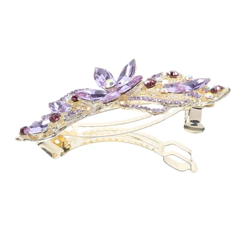 HAMPPLIES Haarklammer mit Strasssteinen Blumen design Federnde für Damen Funkelnder Haarschmuck für Hochzeit Party und Alltag Zuverlässiger Griff von HAMPPLIES