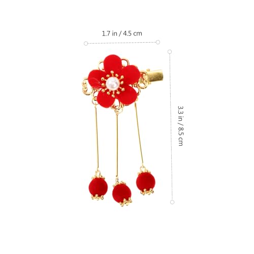 HAMPPLIES Haarklammern mit Quasten und Blumen Chinesischer Stil Haarschmuck aus Langlebiger Legierung Leicht zu Befestigen Farbenfrohe Haarspangen für Mädchen Geeignet für Kostüme und von HAMPPLIES